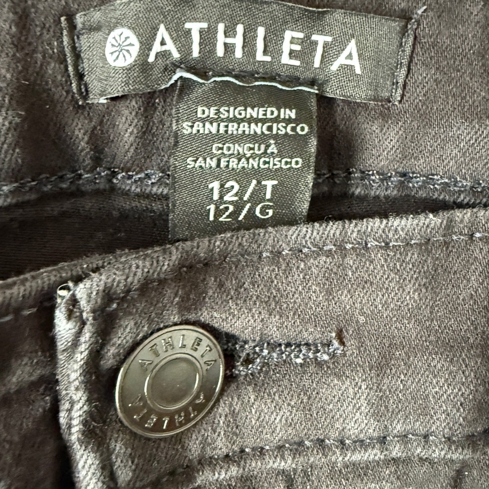 Athleta Flex Kick Flare Jean Black Women's Size 12 Tall Zip Pocket Stretch EUC - Picture 6 of 6